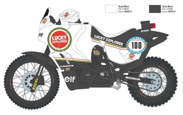 1/9  Cagiva Elefant 850 Paris-Dakar 1987