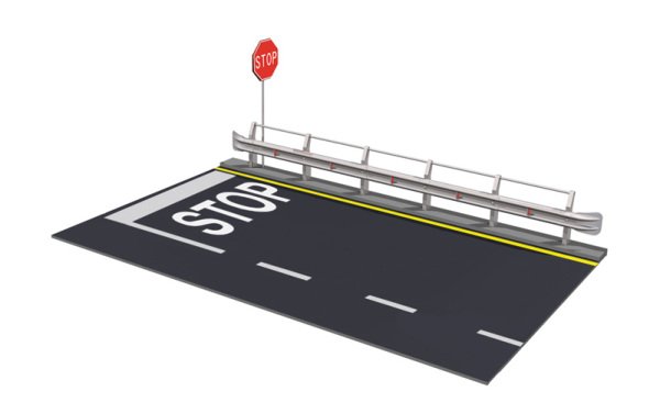 1/24  Guard Rail & Road Section for display