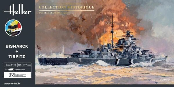 1/400 Bismarck ve Tırpitz ( ikili boya ve yapıştırıcılı  set )