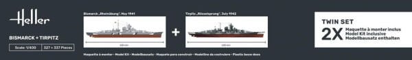 1/400 Bismarck ve Tırpitz ( ikili boya ve yapıştırıcılı  set )