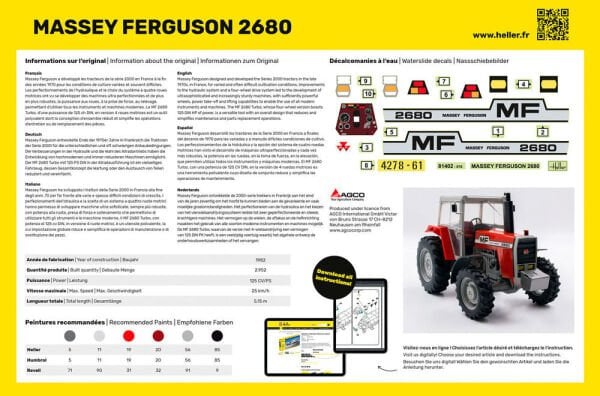 1/24 MASSEY FERGUSON 2680 (Boya ve yapıştırıcılı set)