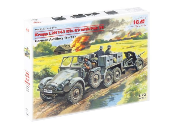 1/72  Krupp L2H143 Kfz.69 with Pak 36 German Artillery Tractor