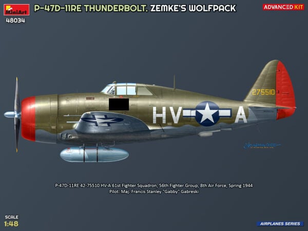 1/48 P-47D-11RE Thunderbolt Zemke’s Wolfpack Advanced Kit
