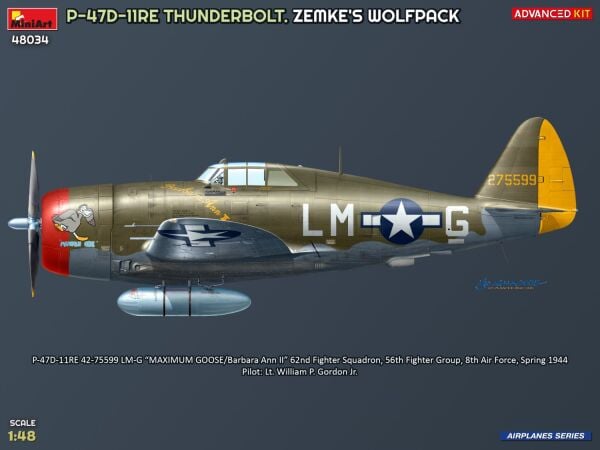 1/48 P-47D-11RE Thunderbolt Zemke’s Wolfpack Advanced Kit