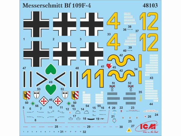 1/48 Messerschmitt Bf 109F-4 WWII German Fighter