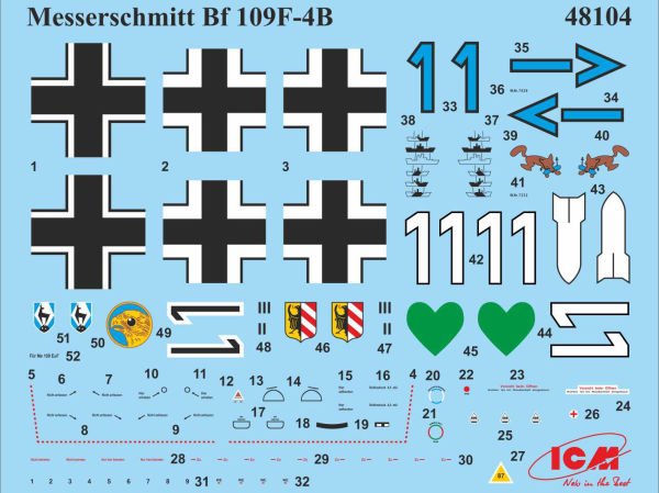 1/48 Messerschmitt Bf 109F-4/B WWII German Fighter-Bomber