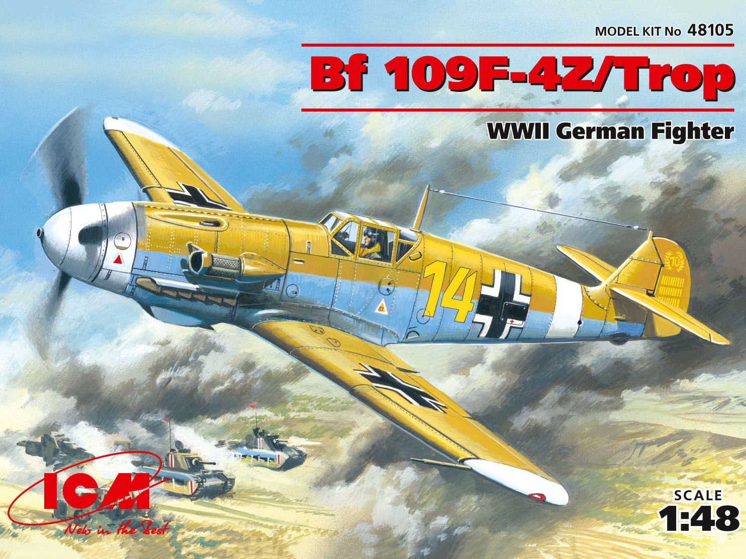 1/48 Messerschmitt Bf 109F-4Z/Trop WWII German Fighter