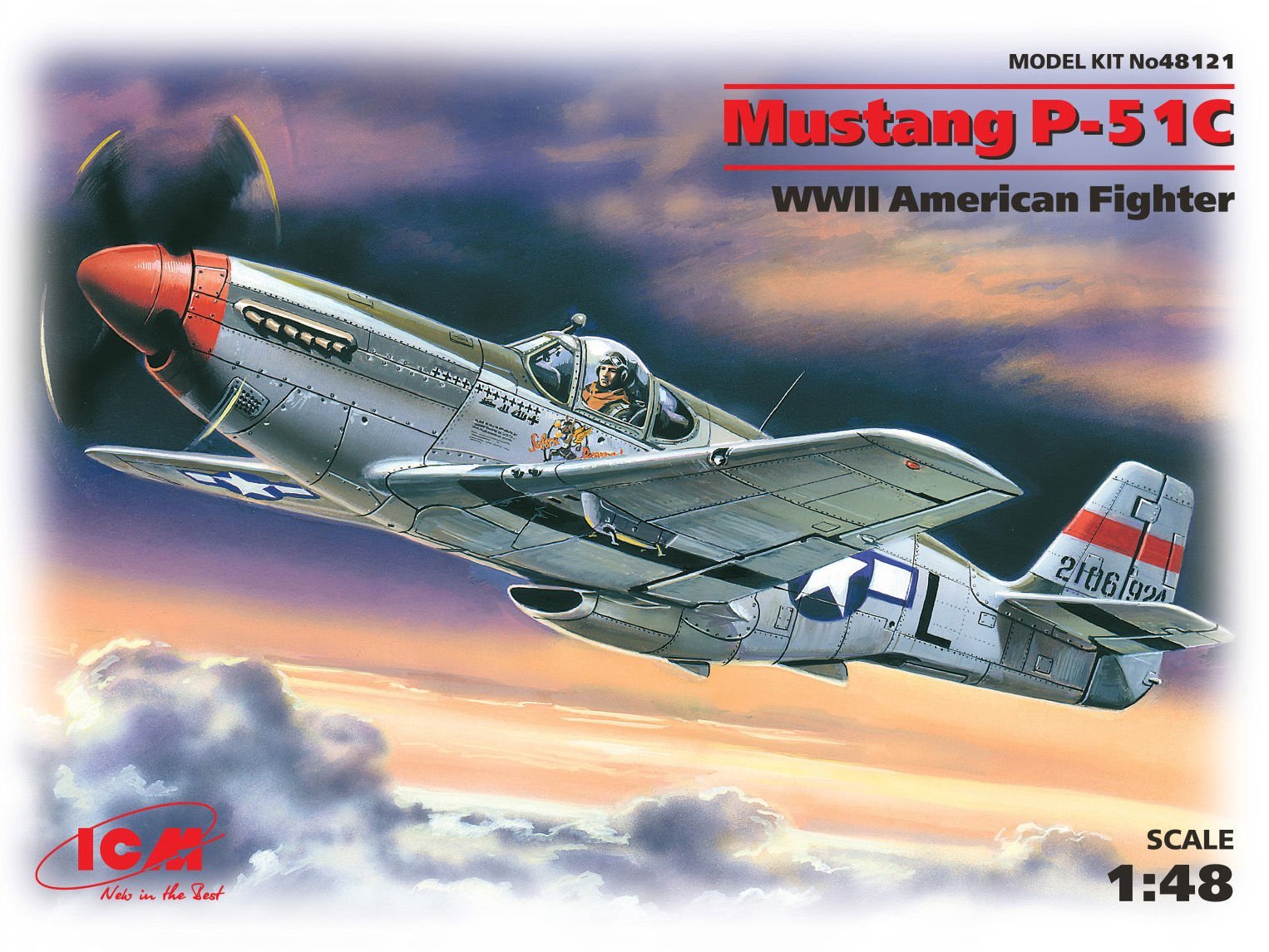 1/48 Mustang P-51C WWII American Fighter