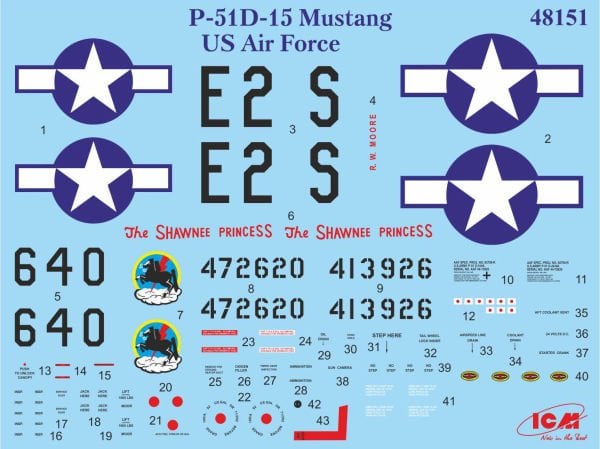 1/48  Mustang P-51D-15 WWII American Fighter