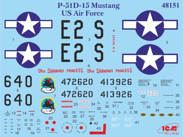 1/48  Mustang P-51D-15 WWII American Fighter