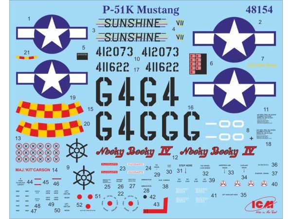 1/48 Mustang P-51K WWII American Fighter