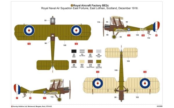 1/72 Royal Aircraft Factory BE2c