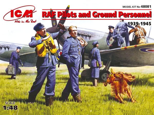 1/48 RAF Pilots and Ground Personnel (1939-1945) 7 figures – 3 pilots, 3 mechanics, 1 WREN member and a dog figure