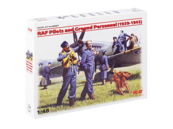 1/48 RAF Pilots and Ground Personnel (1939-1945) 7 figures – 3 pilots, 3 mechanics, 1 WREN member and a dog figure