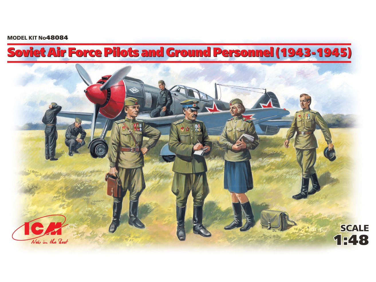 1/48 Soviet Air Force Pilots and Ground Personnel (1943-1945) 7 figures – staff officer, 2 pilots, 3 mechanics, military servicewomen