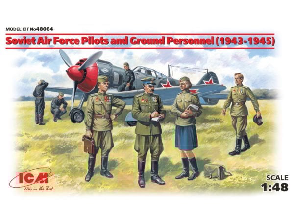 1/48 Soviet Air Force Pilots and Ground Personnel (1943-1945) 7 figures – staff officer, 2 pilots, 3 mechanics, military servicewomen