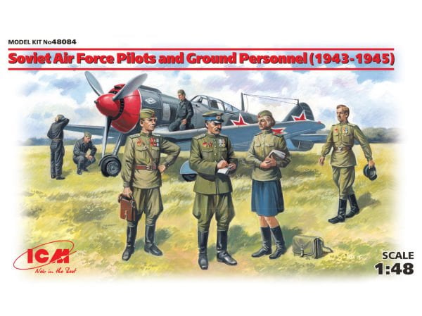 1/48 Soviet Air Force Pilots and Ground Personnel (1943-1945) 7 figures – staff officer, 2 pilots, 3 mechanics, military servicewomen