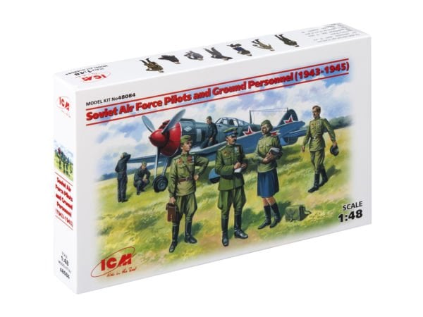 1/48 Soviet Air Force Pilots and Ground Personnel (1943-1945) 7 figures – staff officer, 2 pilots, 3 mechanics, military servicewomen