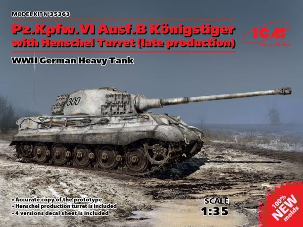 1/35 Pz.Kpfw.VI Ausf.B King Tiger with Henschel Turret (late production) WWII German Heavy Tank