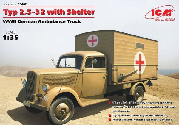 1/35 Typ 2,5-32 with Shelter WWII German Ambulance Truck