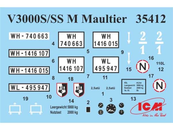 1/35 V3000S/SS M (Sd.Kfz.3b) Maultier WWII German Semi-Tracked Truck