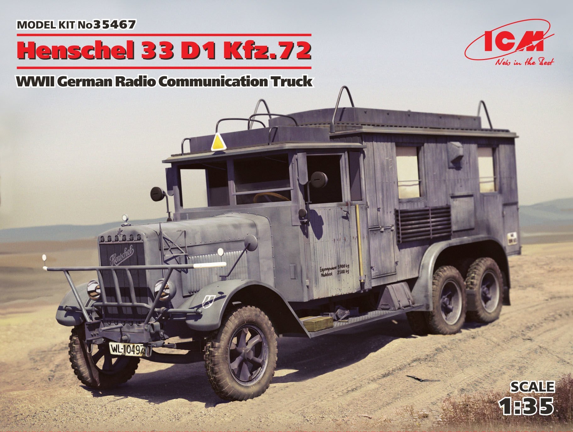 1/35 Henschel 33 D1 Kfz.72 WWII German Radio Communication Truc