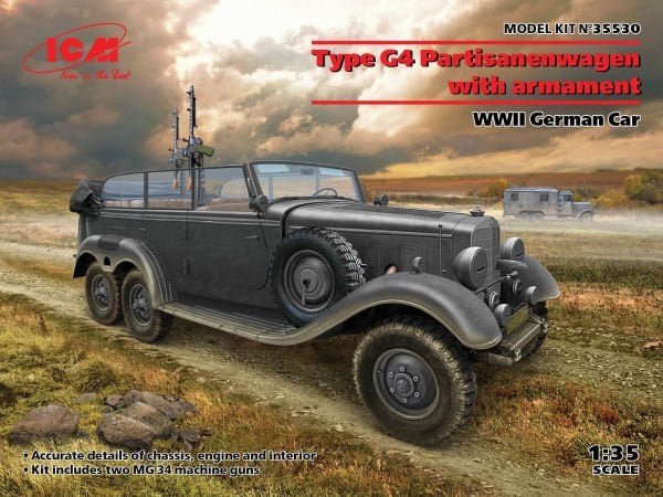 1/35 Type G4 Partisanenwagen German WWII vehicle with machine gun