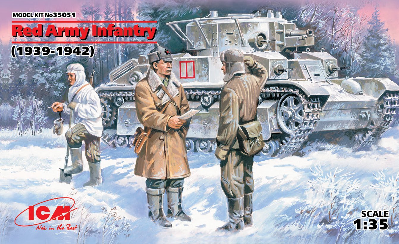 1/35  Red Army Infantry (1939-1942) 3 figures – officer, 2 soldiers