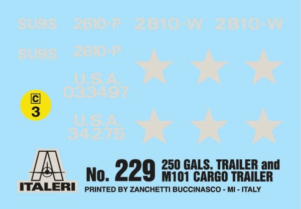 1/35  250 gal.s Tank Trailer - M101 Cargo Trailer