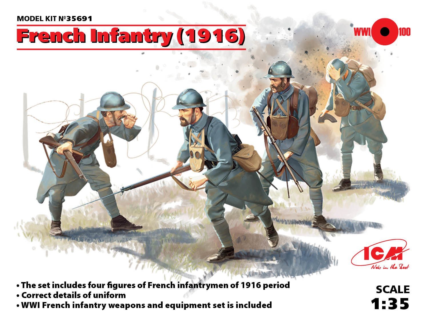 1/35 French Infantry (1916) 4 figures