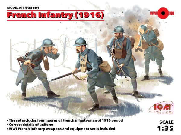 1/35 French Infantry (1916) 4 figures