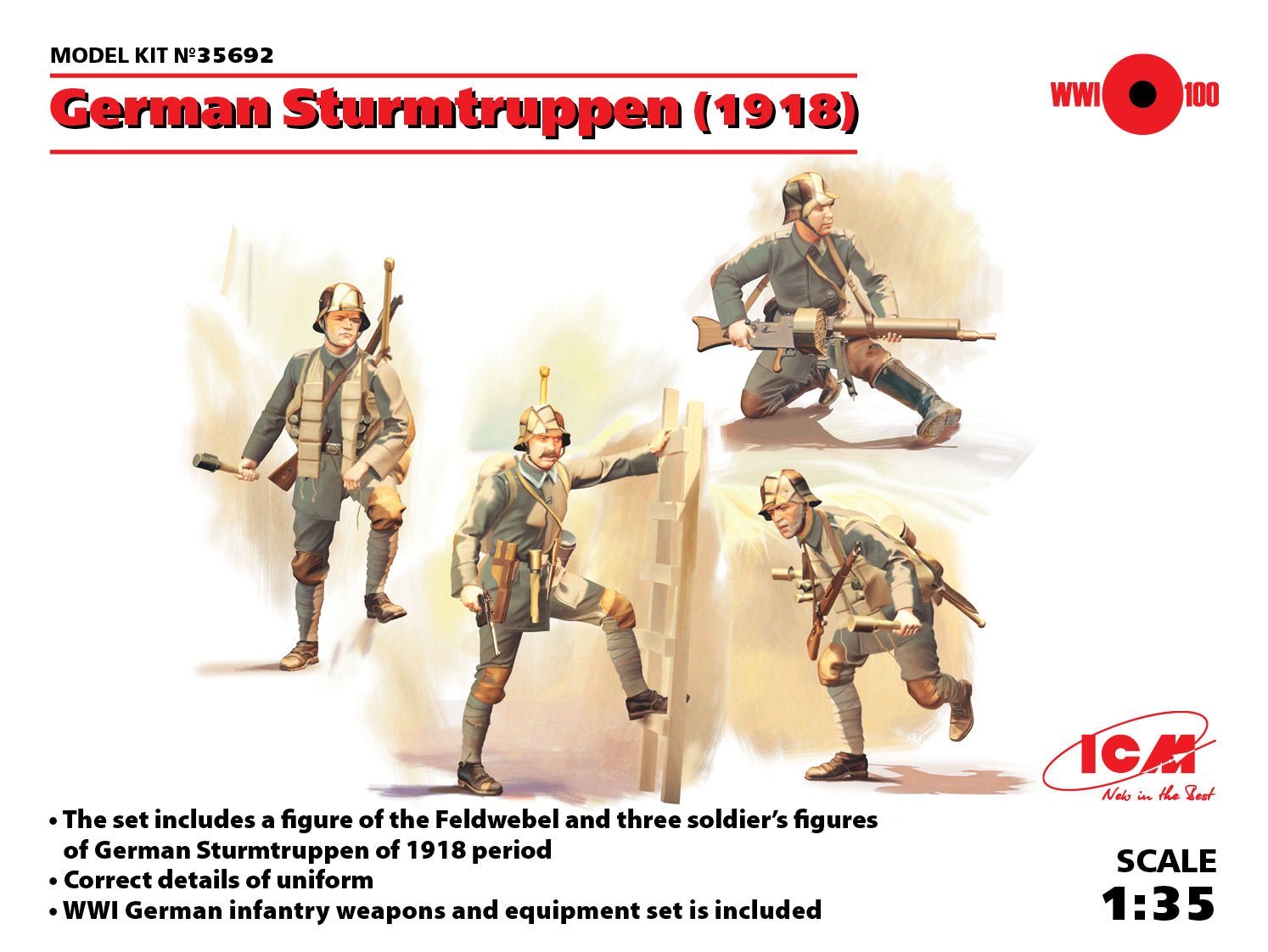 1/35 German Sturmtruppen (1918) 4 figures
