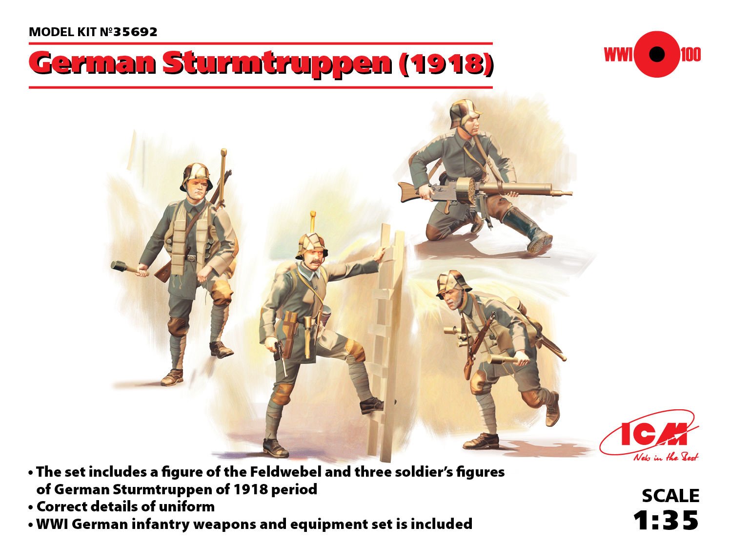 1/35 German Sturmtruppen (1918) 4 figures