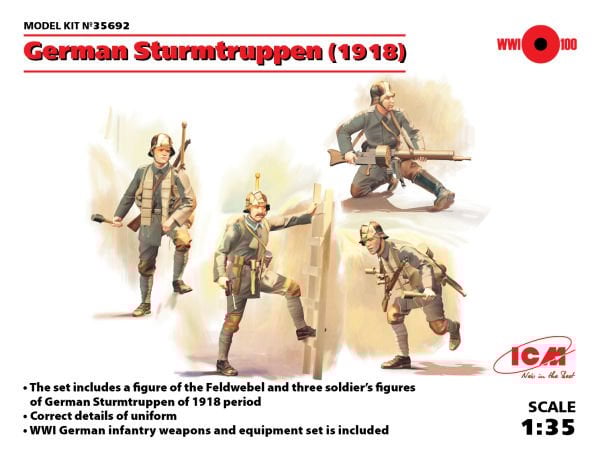 1/35 German Sturmtruppen (1918) 4 figures