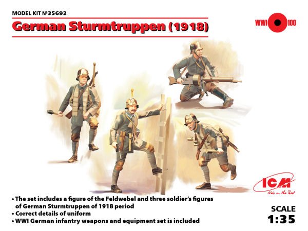 1/35 German Sturmtruppen (1918) 4 figures