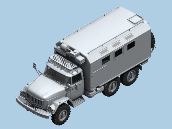 1/35  Chernobyl#1. Radiation Monitoring Station ZiL-131KShM truck & 5 figures & diorama base with background