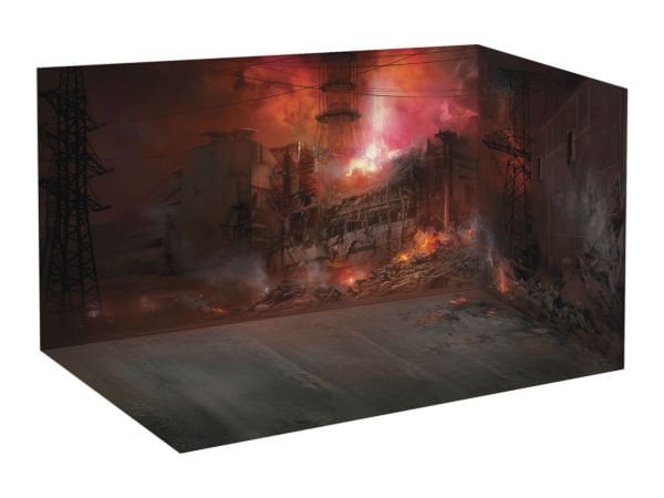 1/35 Chernobyl#2. Fire Fighters AC-40-137A firetruck & 4 figures & diorama base with background