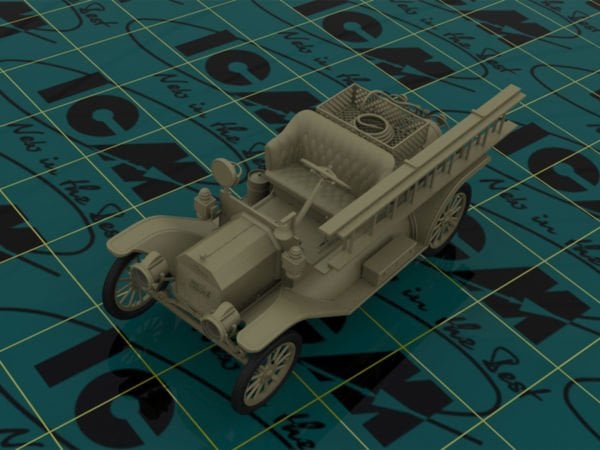 1/24 Model T 1914 Fire Truck with Crew 2 figures