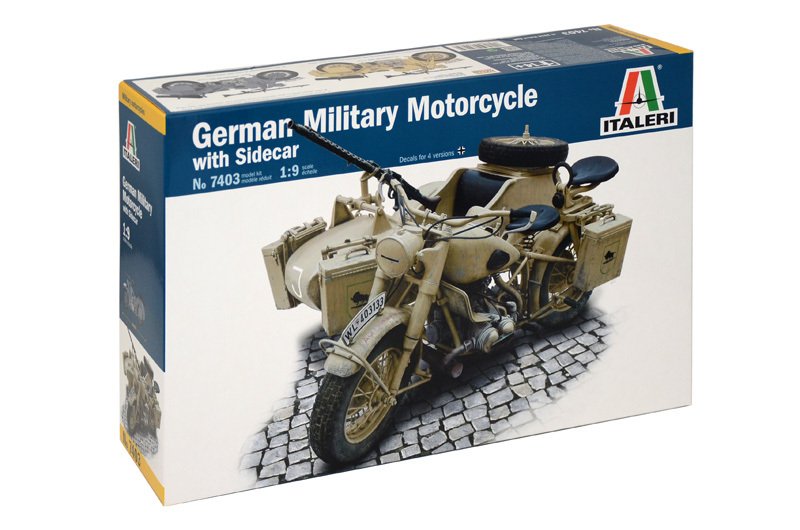 1/9   German Military Motorcycle with side car