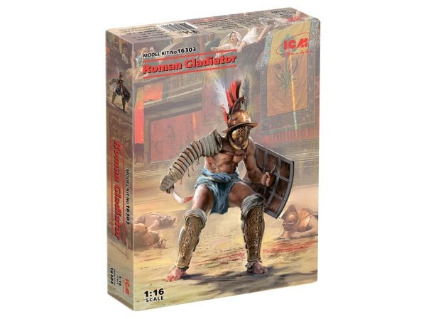 1/16  Roman Gladiator The set includes 44 parts for assembly a figure of the Roman Gladiator.