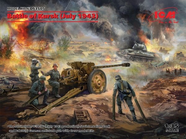 1/35 Battle of Kursk (July 1943) (T-34-76 (early 1943), Pak 36(r ) with Crew (4 figures)