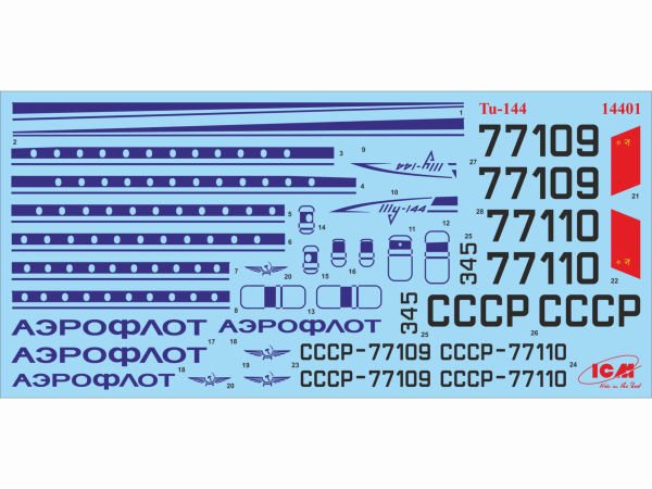 1/144     Tupolev-144 Soviet Supersonic Passenger Aircraft
