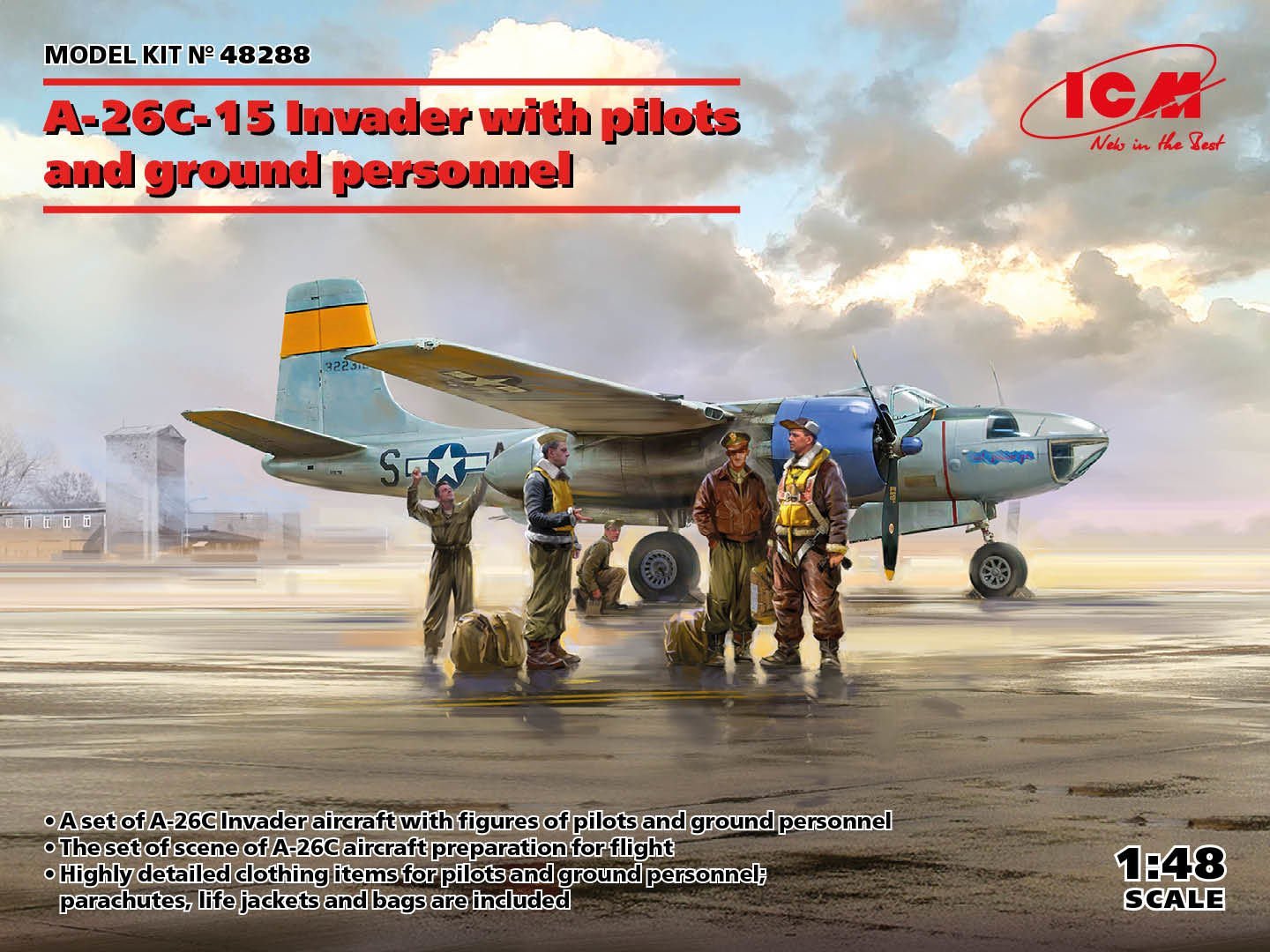 1/48 A-26C-15 Invader with pilots and ground personnel