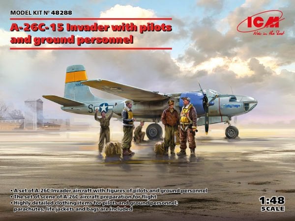 1/48 A-26C-15 Invader with pilots and ground personnel