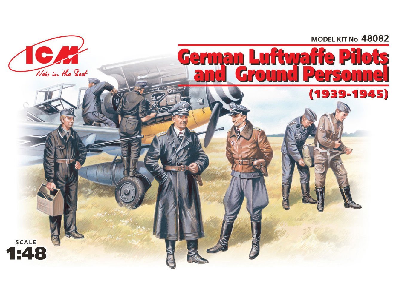 1/48 German Luftwaffe Pilots and Ground Personnel (1939-1945) 7 figures – 3 pilots, 4 mechanics