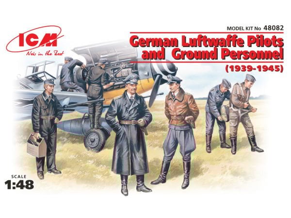 1/48 German Luftwaffe Pilots and Ground Personnel (1939-1945) 7 figures – 3 pilots, 4 mechanics