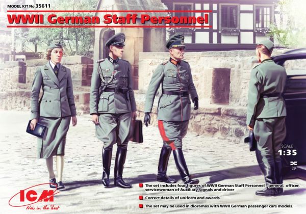 1/35 WWII German Staff Personnel 4 figures