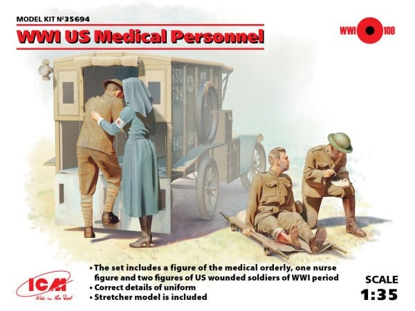 1/35 WWI US Medical Personnel 4 figures
