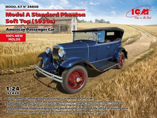 1/24 Model A Standard Phaeton Soft Top (1930s) American Passenger Car