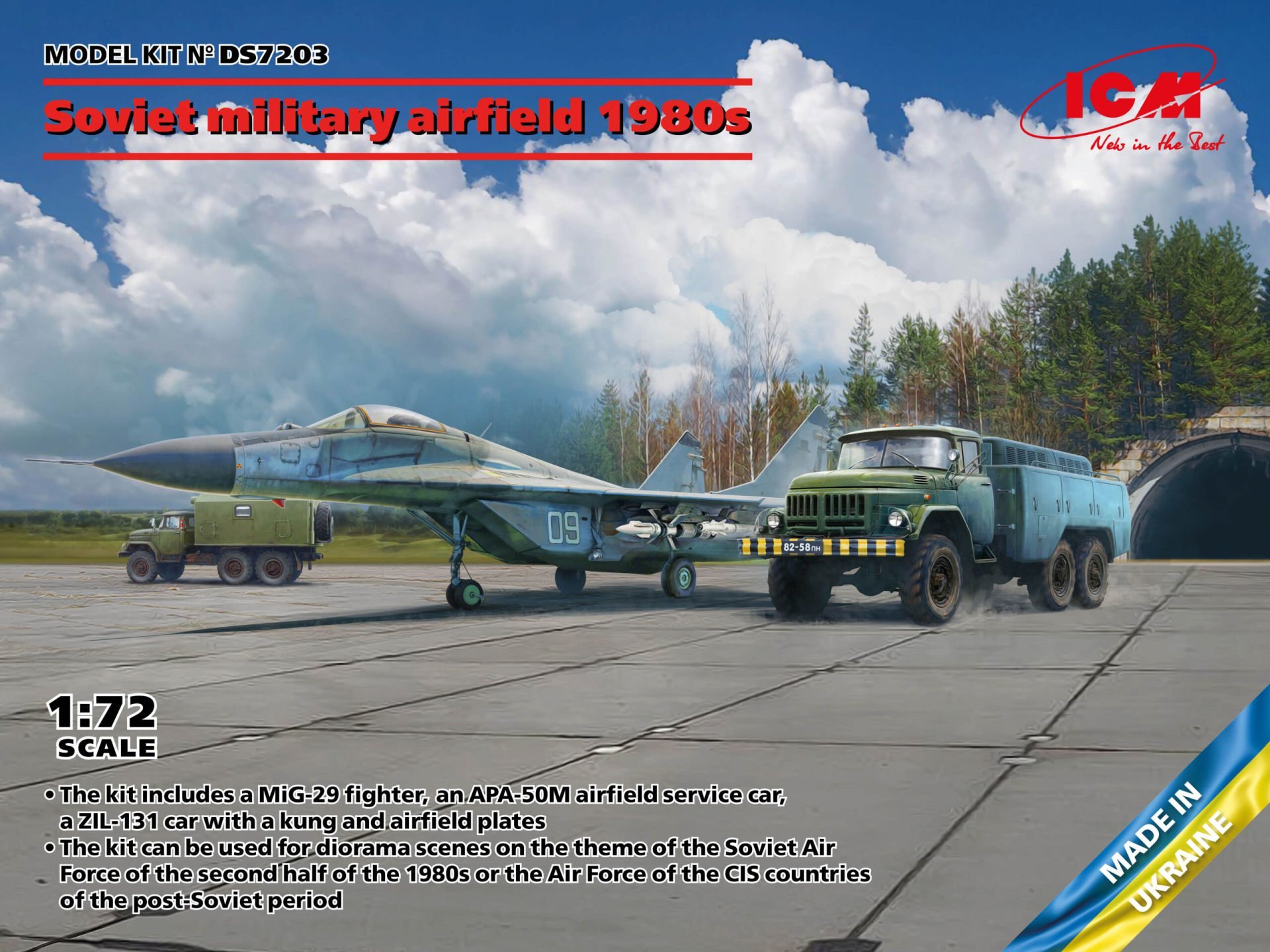 1/72 Soviet military airfield 1980s (Mikoyan-29 “9-13”, APA-50M (ZiL-131), ZiL-131 Command Vehicle and Soviet PAG-14 Airfield Plates)